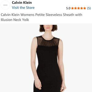 Calvin Klein Womens Petite Sleeveless Sheath Dress